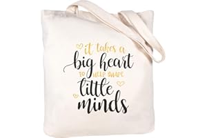 CARAKNOTS Teacher Gifts Teacher Appreciation Gifts for Women Canvas Teacher Bag End of Year Teacher Gifts Cotton Teacher Tote Bag for Birthday Thank you Graduation Christmas