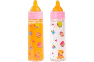 Bayer - Magic Bottle for Dolls - 2-Pieces Doll Accessories, White Milk or Orange Juice Look - Age 18m+ - 79201AE