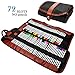 AFUNTA Pencils Holder,72 Assorted Color pencils Organizer,Roll UP Washable Canvas Pencil Bag for School Office Art(Pencil not included)