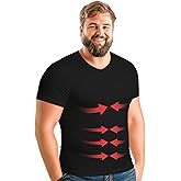 Mens Compression T Shirt Gynecomastia | V Neck Slimming Undershirt Compression Shirt for Men. Mens Shapewear Body Shaper Top