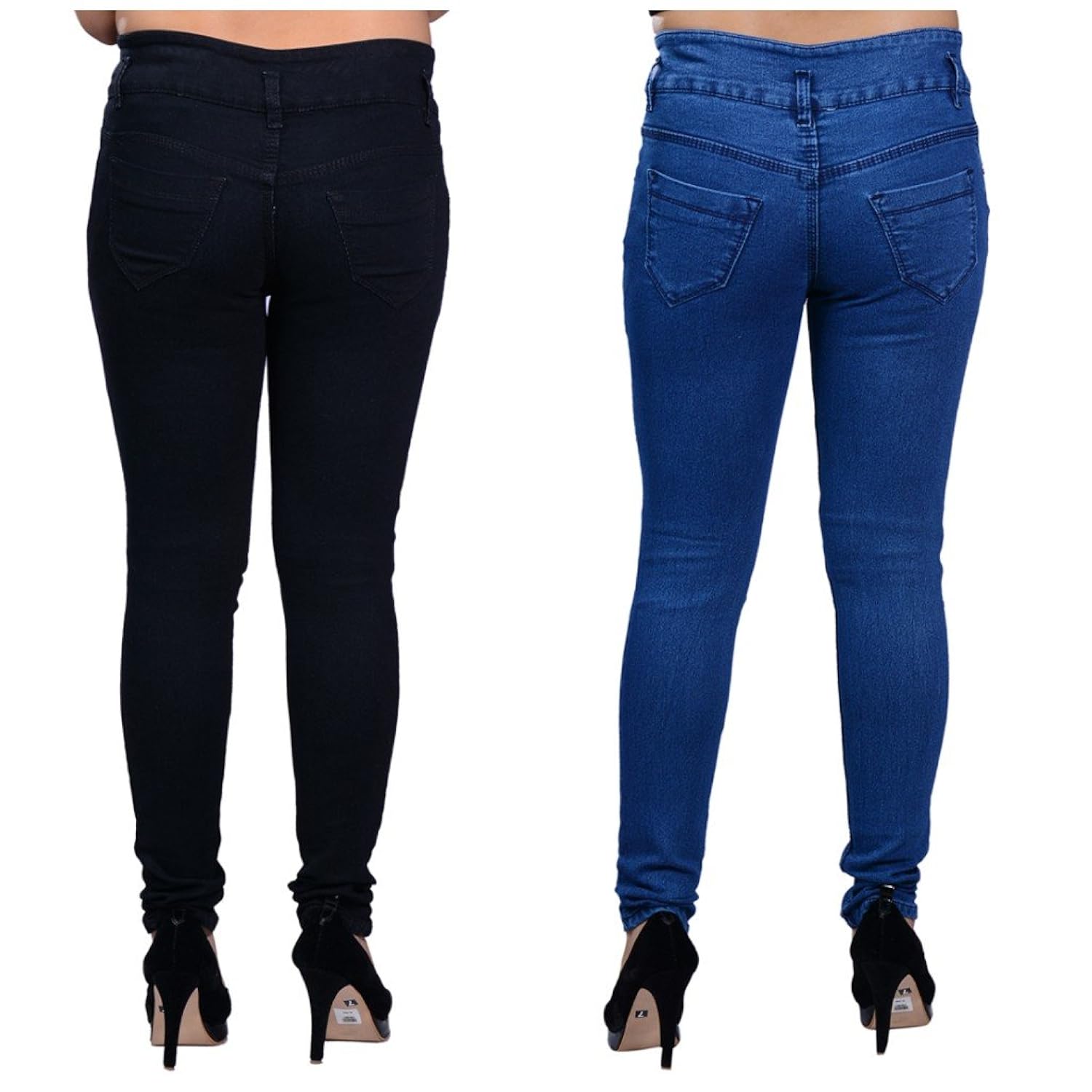 women's denim jeans combo, full strechable, (pack of 2)