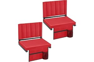 Maeklon 2 PCS Stadium Seats for Bleachers, Stadium Seats with Backs Support, Portable Folding Bleacher Chairs with Shoulder S