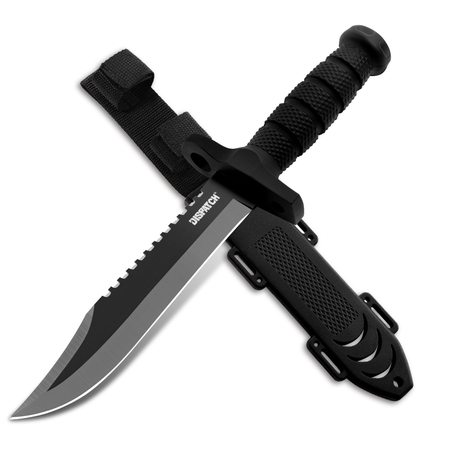Photo 1 of Dispatch Fixed Blade Hunting Knife with Sheath, 12-inch Survival Knives for Men Tactical Bowie Knife with Non-Slip Handle for Bushcraft, Outdoor Camping