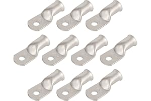 RIOCAN 10pcs 3/0 AWG-5/16(M8) Tinned Copper Ring Terminals Battery Lugs, Heavy Duty Wire Lugs, Battery Cable Connectors