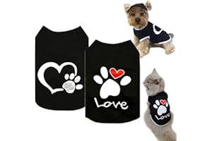 Brocarp Dog Shirt Puppy Vest, 2 Pack Pet Clothes Doggy Tshirt Costume, Dog Outfit for Small Extra Small Medium Large Boy Girl Dogs Cats Kitten, Cotton Clothing Apparel Soft and Breathable