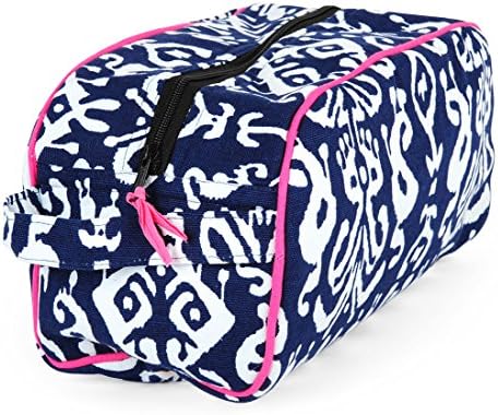 Malabar Bay Women's Ikat Dopp Kit 10 x 6 x 5 Navy