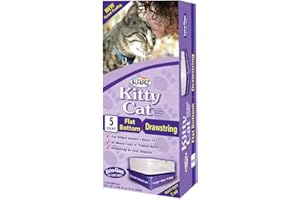 Alfapet cat Litter Box Liners Extra Large-1 Box- Heavy Duty 2 mil Thick Plastic, Clever Drawstring Liner for Easy Disposal- Flat Bottom for Easy, Secure Placement in Kitty Pan-Disposable
