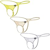 Kweltzeit Men's Thong Underwear G-string Mens Open Front Underwear Thong Sexy Men's Lingerie