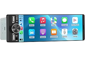Pyniro Single Din Car Radio with 6.3" IPS Touchscreen, Wireless CarPlay & Android Auto, Bluetooth Car Radio with Backup Camer