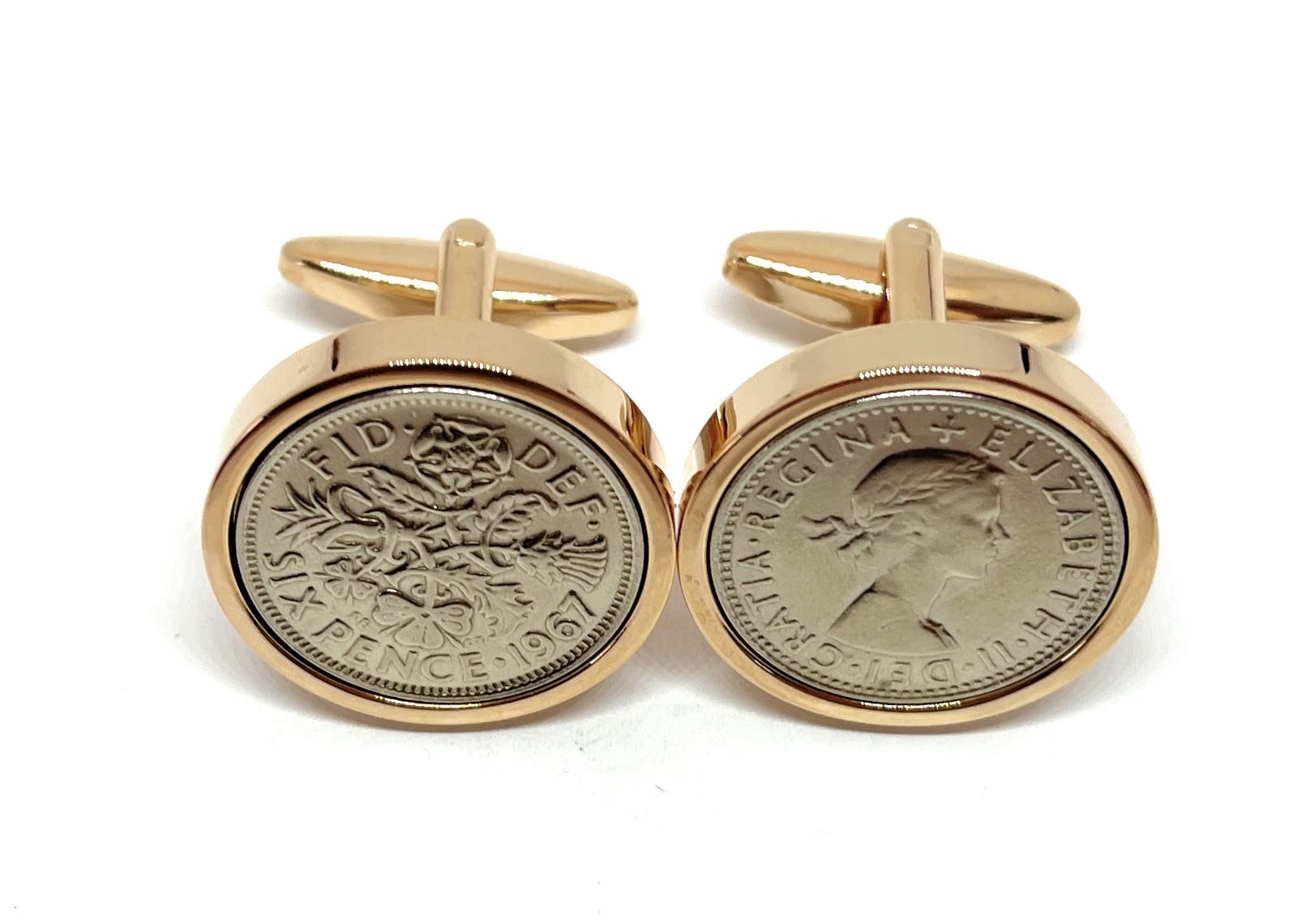Premium 1967 Original Lucky Sixpence 6d birthday/Anniversary Cufflinks ideal for a 59th birthday HT RG