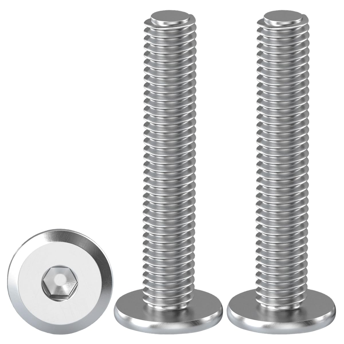 Drenky Hexagon Furniture Bolts, M6 X 35mm Countersunk Bolt 20 Pack Hex Socket Flanged Button Head Screws Connecting Bolts Fully Thread Joint Connector Bolts, Hardware Screw
