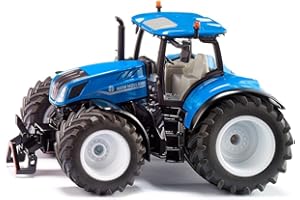 Siku 3291, New Holland T7.315 HD, Toy Tractor, 1:32, Metal/Plastic, Blue, Incl. Front Weight, Opening Bonnet and Trailer Coupling
