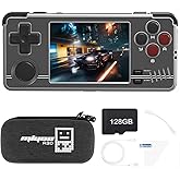 Miyoo A30 Handheld Game Console 2.8 inch Screen, Retro Video Games Consoles Portable Rechargeable Hand Held Classic System 128GB with Case (Pale Gray)