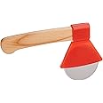 DCI Ax Pizza Cutter, Stainless Steel Cutting Blade, Wood Handle, Red