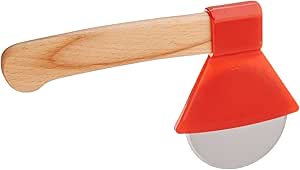 DCI Ax Pizza Cutter, Stainless Steel Cutting Blade, Wood Handle, Red
