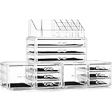 Felicite Home Acrylic Jewelry and Cosmetic Storage Boxes Makeup Organizer Set, 4 Piece