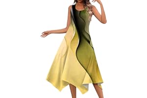 JXQCWY Womens Summer Sleeveless Crew Neck Irregular Hem Midi Dress Trendy Boho Floral Print Flowy Swing Beach Party Dresses