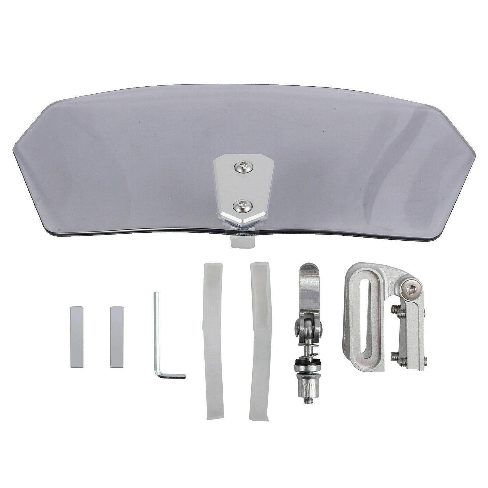 Riloer Adjustable Clip on Universal Motorcycle Windshield Extension Spoiler Vent Deflector (Clear Clear)