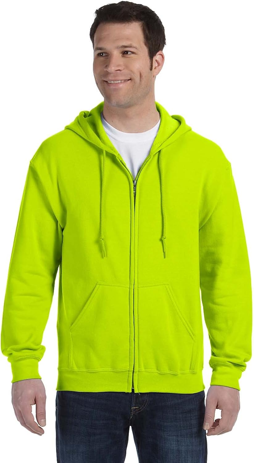 safety green zipper hoodie