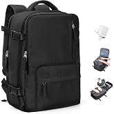 BOXSAM Vacuum Seal Backpack for Travel with Air Pump Compression 18x14x8 inches Vacpack Carry on Flight Approved Daypack Laptop Space Saver Bags Storage with Vacuum System Travel Bag Men Women Black