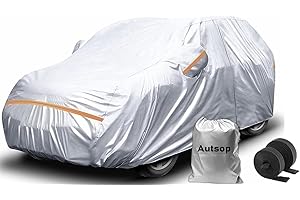 Autsop SUV Car Cover Waterproof All Weather,12-Layer Car Covers for Automobiles Outdoor Heavy Duty Full Exterior Covers for SUV(193-200 Inch)