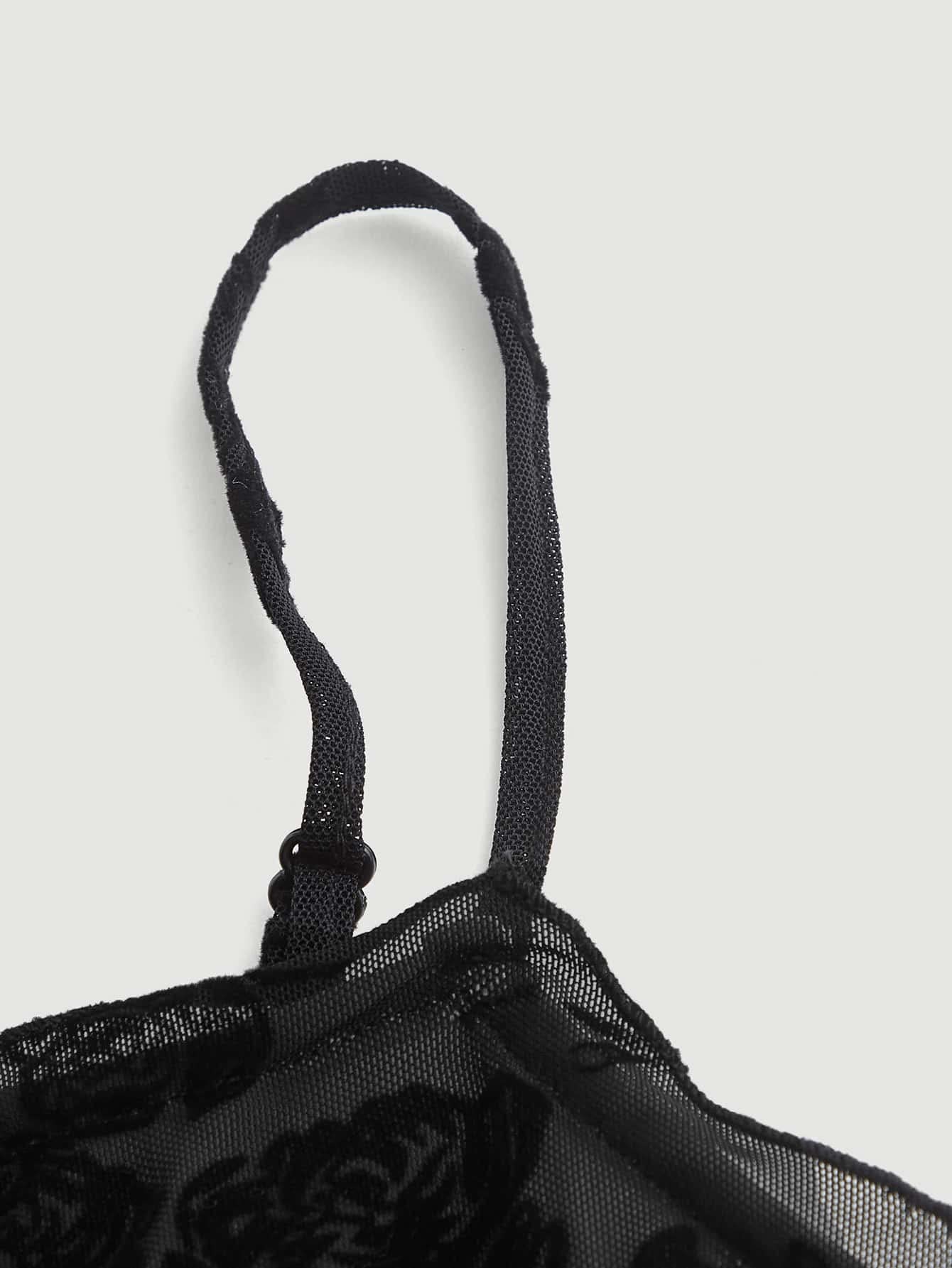 Verdusa Women's 90s Floral Mesh Grunge Dress Sleeveless Short Little Dresses Black Multi M - Image 3