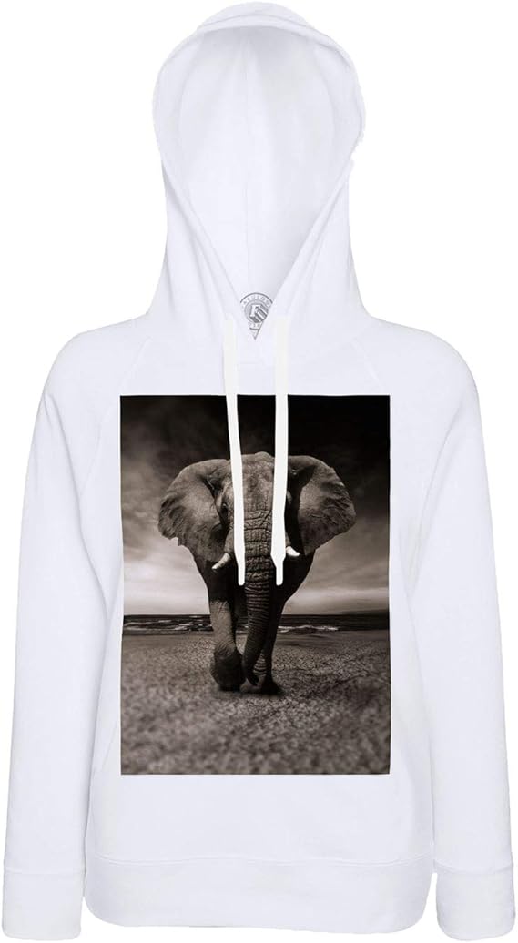 Hoodies Huge African Elephant Nature Photo Wild Life White Fabulous