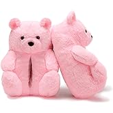 DEAR LOYEA Teddy Bears Slippers For Women Fluffy Shoe Cute House Animal Slippers Fuzzy Cartoon Character Mama Bear Sneaker Slippers Christmas Valentine Birthday Gifts