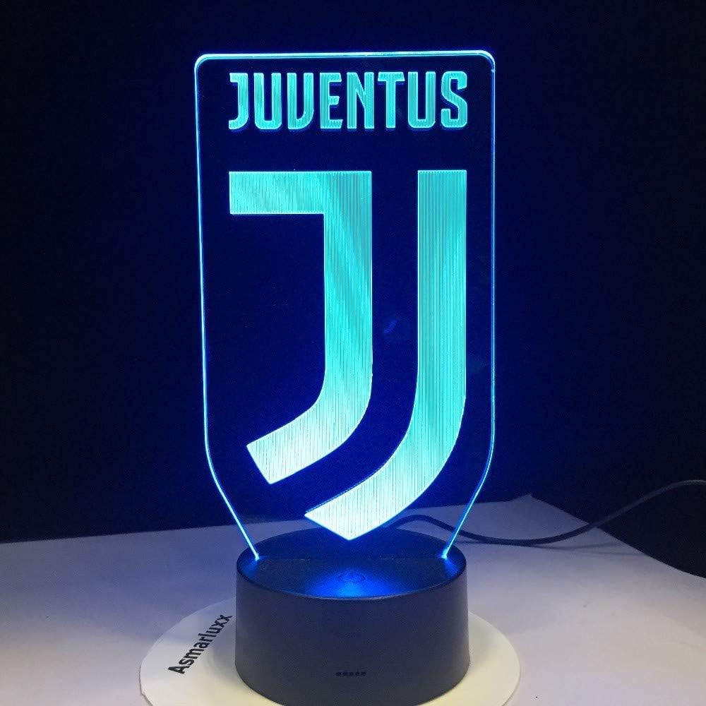 LSLVKEN 3D Soccer Lamp Juventus Club New Logo 7 Colorful Animal Led Night Light The Best Gifts For Kids Dad Friends Birthday Gift