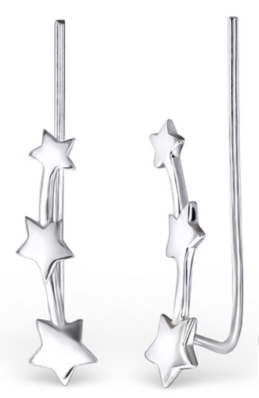 925 Sterling Silver Star Ear Climber Earrings for Women & Girls – Dainty Celestial Jewellery Gift Boxed