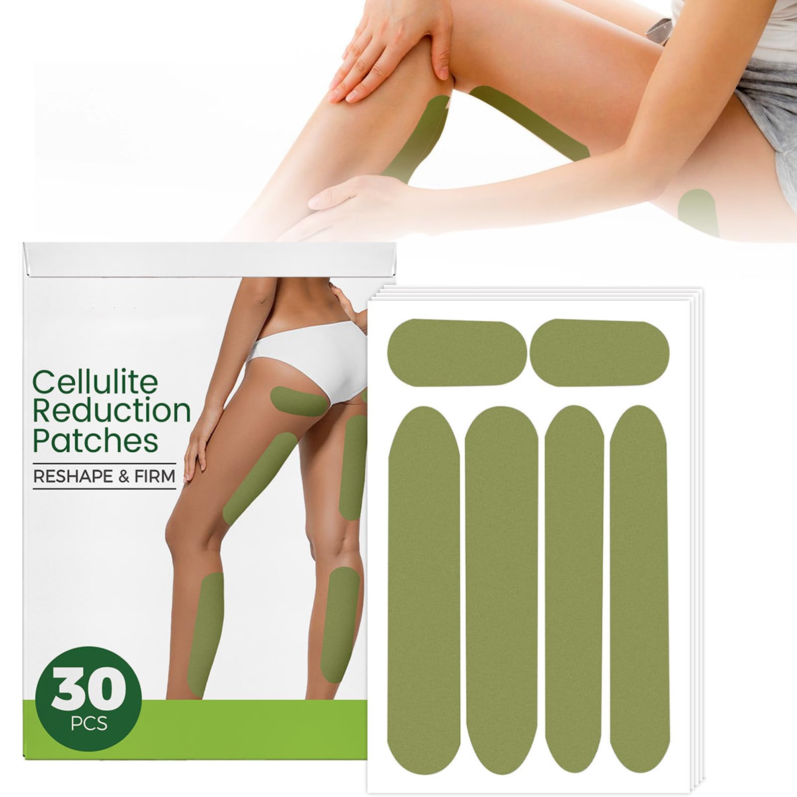 Pack of 30 Herbal Legs Plasters, Slimming Patch, Leg Slimming Herb Patch, Firming & Cellulite Reducing Thigh Plasters, Thigh Lifting Band, Shaping Slimming Stickers