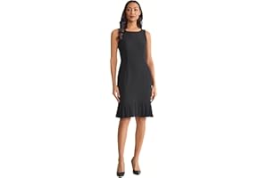 Kasper Womens Sleeveless Pleated Hem Sheath DressBusiness Casual Dress