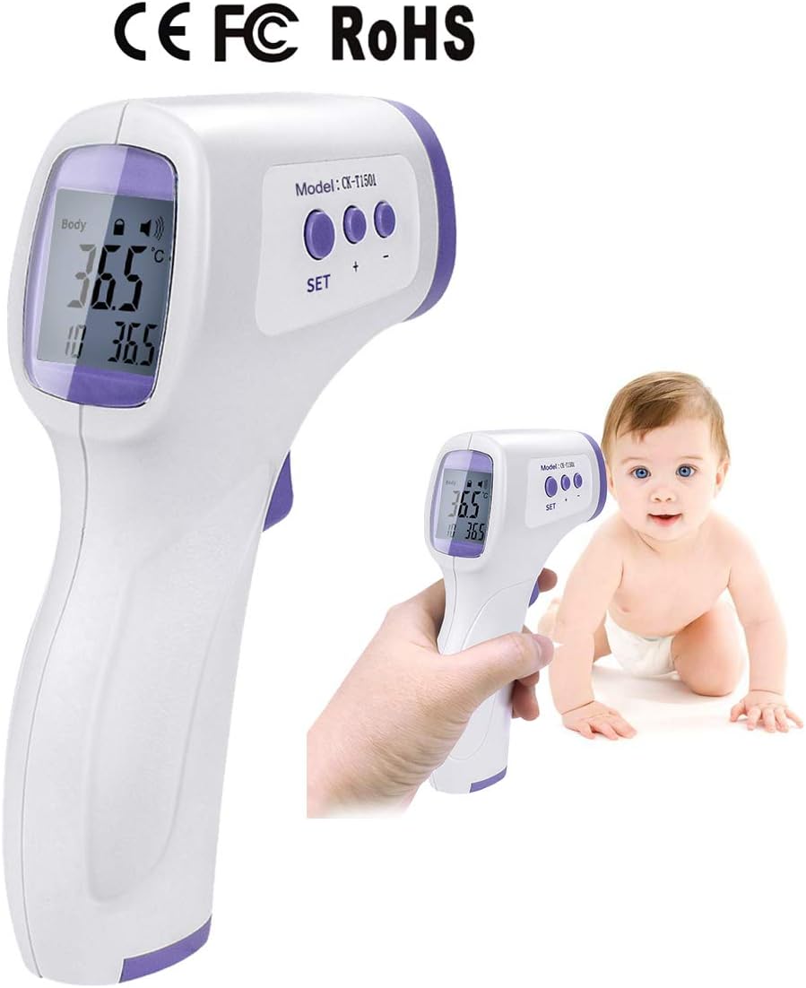 Infrared Forehead Thermometer, Digital Infrared Forehead Thermometer, Non-Contact Digital Thermometer with LCD Display Accurate Infrared Thermometer for Baby, Infants, Adults, Surface of Objects