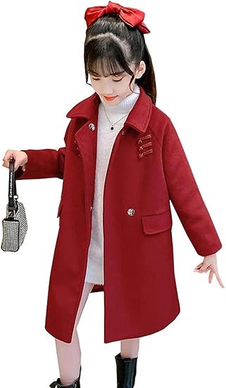 Amazon ミートン ガールコート 秋冬 おしゃれ ジャケット ジャケット 無地 長袖 女の子 子供服 キッズ ガールズ 秋服 冬服 春服 厚手 暖かい 子供服 人気 女の子 アウター ブルゾン 防寒 お洒落 コート ジャケット 通販