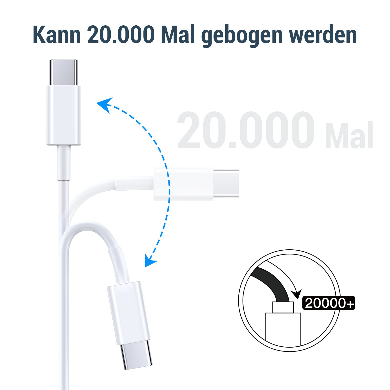 Ankoda USB C Kabel 2Pack 100W 1.8M Schnellladekabel 5A PD 4.0 5