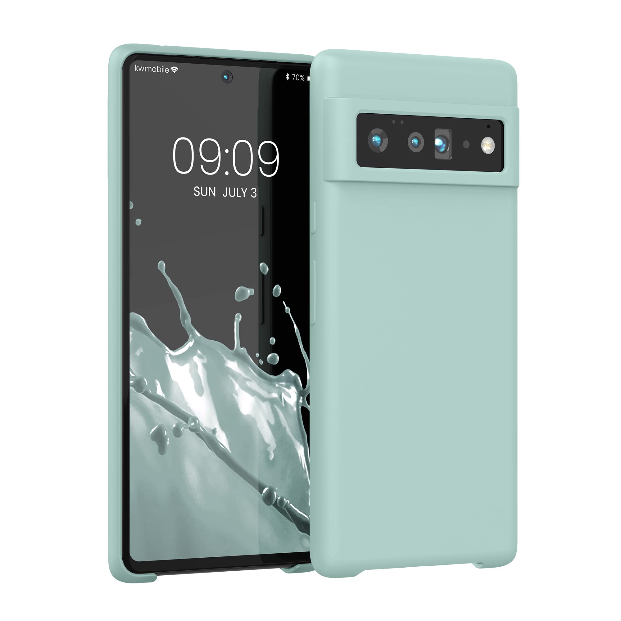 kwmobile Case for Google Pixel 6 Pro Case - Soft Cover - Shockproof Silicone - Wireless Charging Mint Matte โ image 1