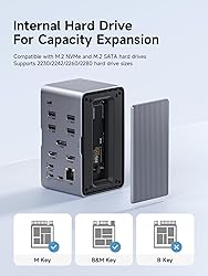 Hagibis USB C Docking Station Triple Monitor, LED