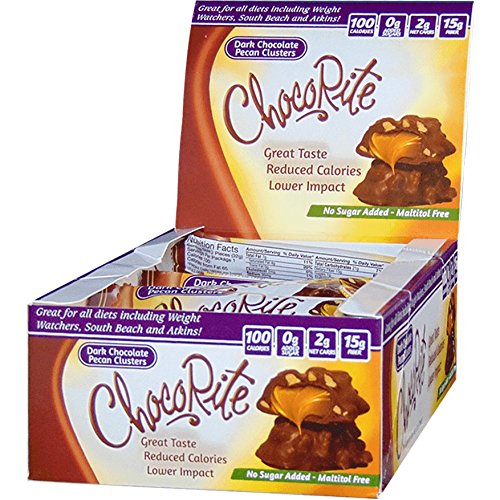 ChocoRite - High Protein Diet Bar | Dark Chocolate Pecan Clusters | Low Calorie, Low Fat, Low Sugar ( 16/Box )