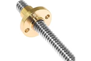 CHUANGNENG T8 Tr8x8 Lead Screw 500mm and Brass Nut Acme Thread, 2mm Pitch, 8mm Lead Stainless Steel Lead for 3D Printer Z Axis Lead Screw