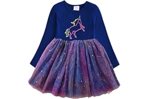 DXTON Girl Winter Dress for Toddler Tutu Dresses Long Sleeve Outfits 2-8T