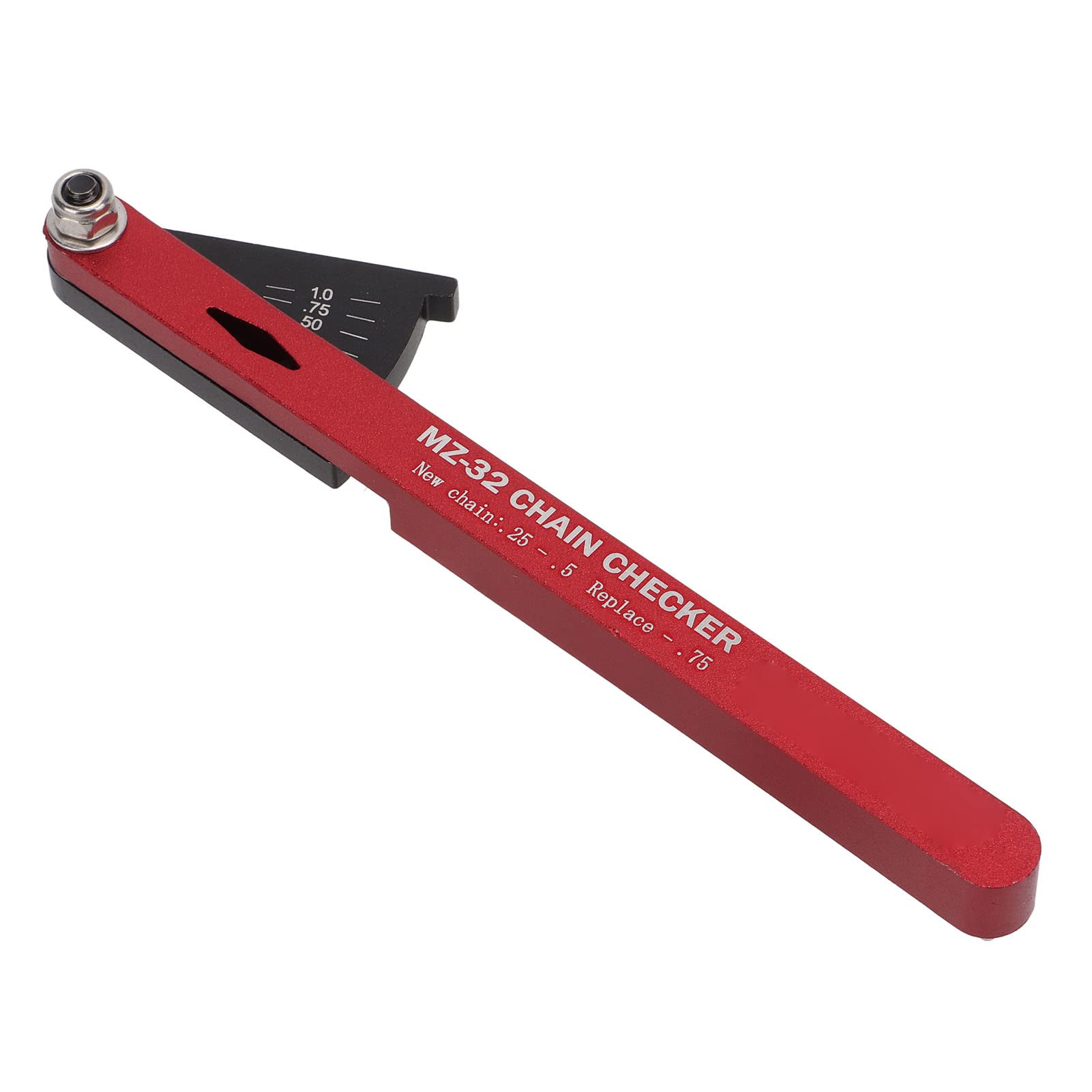 Bike Chain Checker, Long Service Life Refined Aluminum Alloy Multifunctional Quick Bicycle Chain Wear Indicator Practical for Checking Chain Length (Red)