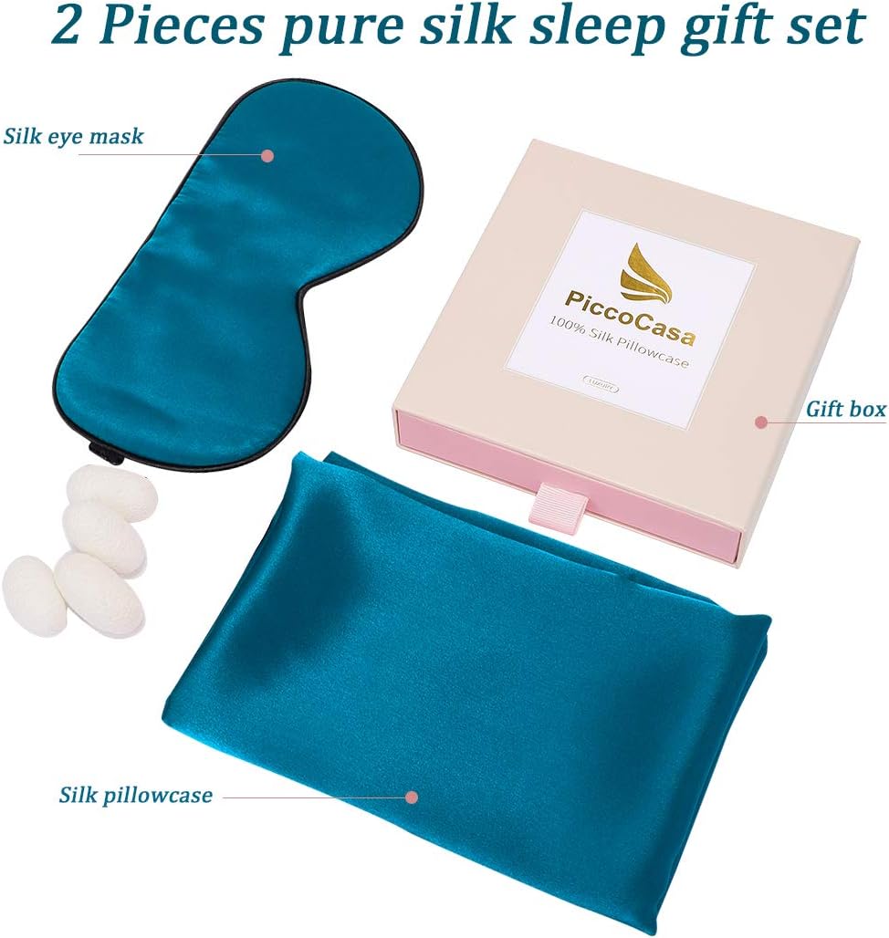 PiccoCasa Mulberry Silk Pillowcase for Hair and Skin Both Sides 350TC 19 Momme Pure Silk - Image 5