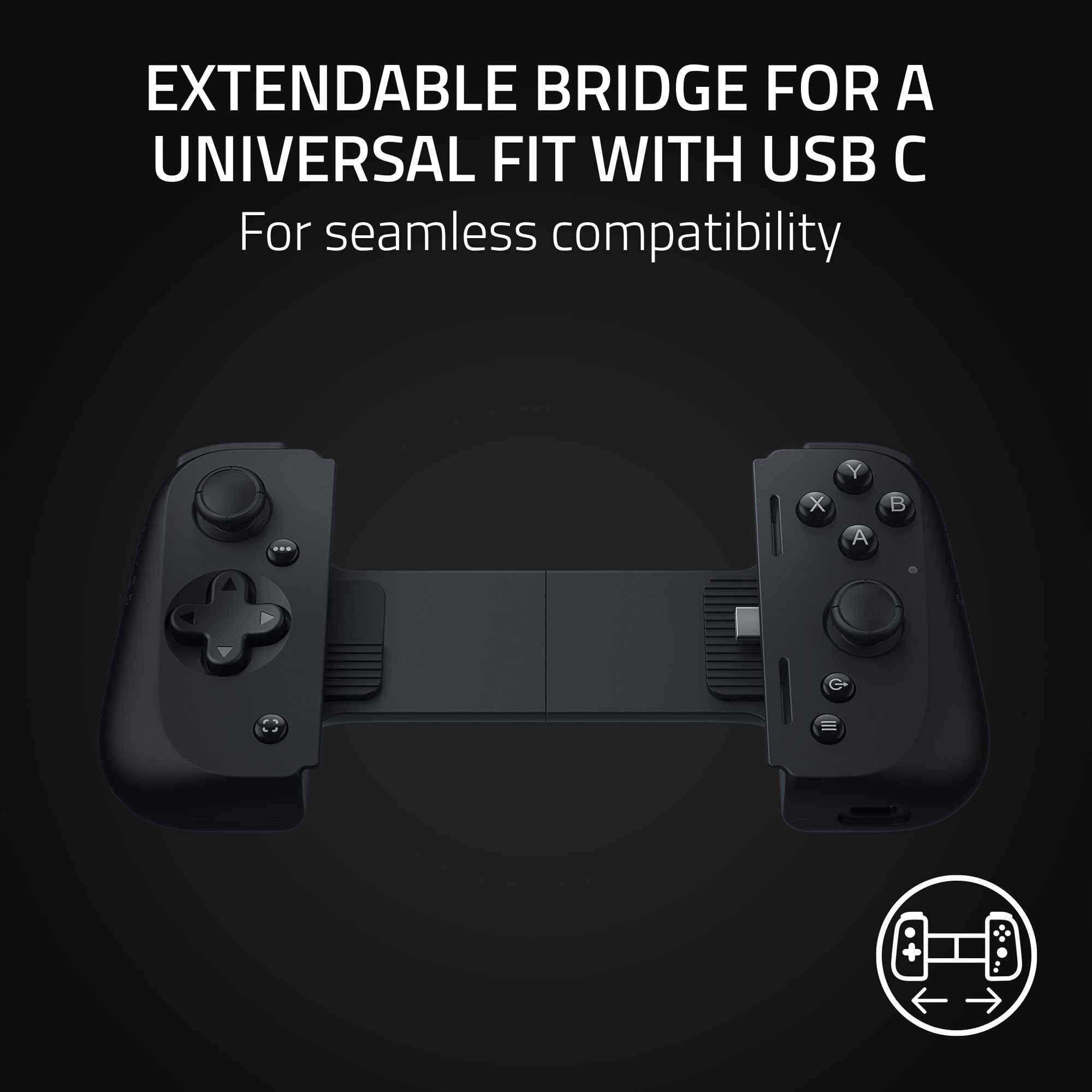 Razer Kishi V2 Gaming Controller for Android & iPhone 15 Series (USB C): Console Quality Controls - Stream PC, Xbox, PlayStation Games on Phone, Mobile - Passthrough Charging - Virtual Controller Mode