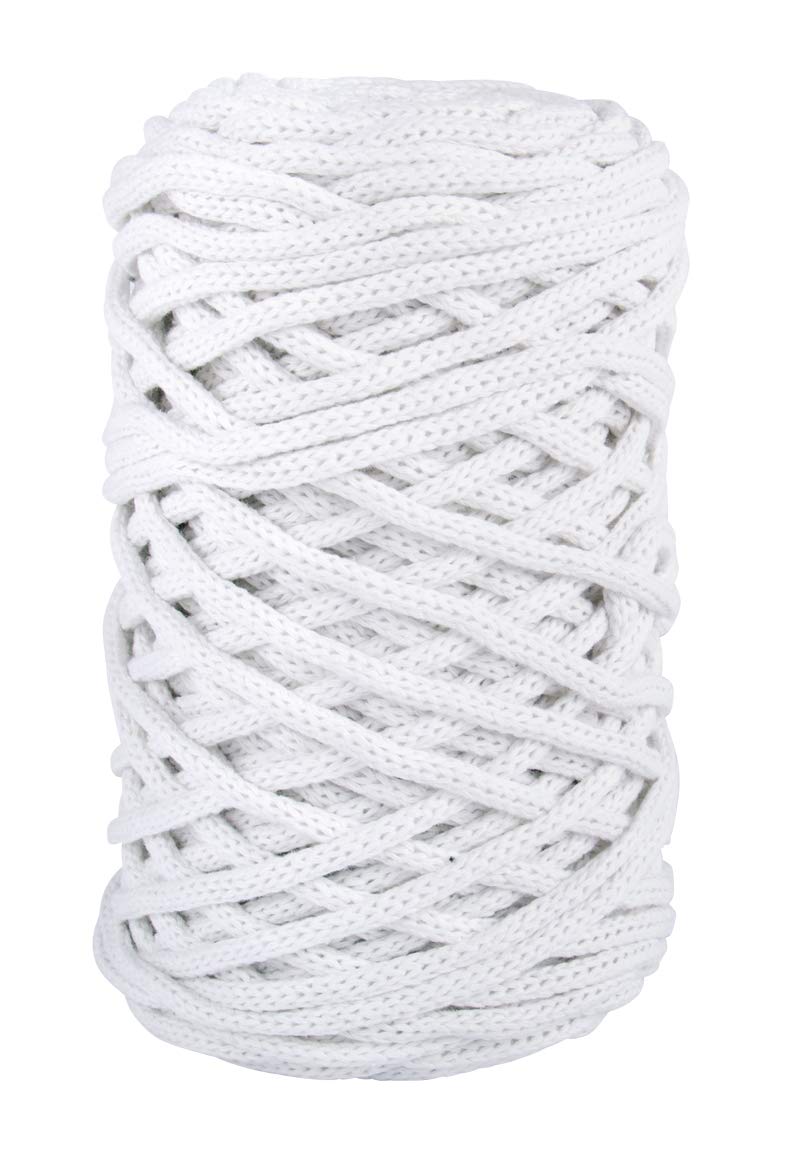 Rayher Braidy Recycling Yarn for Craft, 42010102, 4mm, approx. 60m, White