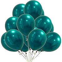 50 PCS Chrome Teal Balloons 10 Inch Double-Layered Chrome Metallic Latex Balloons for Parties Decoration Wedding Supplies Gra