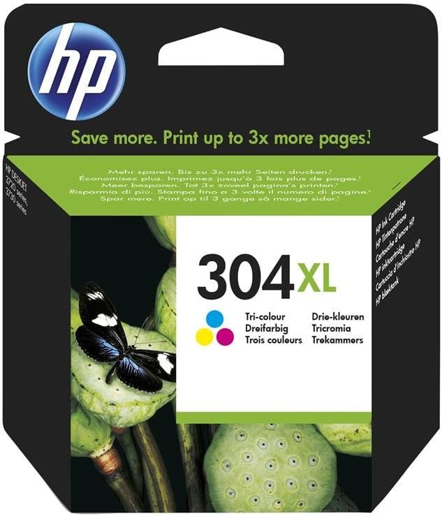 HP 304XL Tri-Colour Original High Capacity Ink Cartridge DeskJet 3730 Cyan