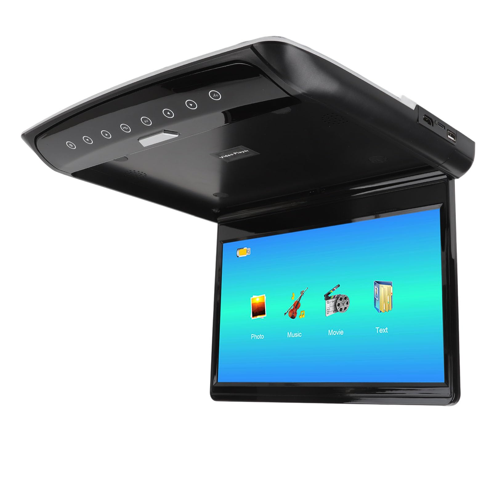 Car Overhead Player, IPS Screen 1080P HD Vehicle Flip Down Overhead Screen 11.6 Inch Car Roof Mount Monitor USB Input, 170 Deg Rear Entertainment for Business RV SUV (Black)