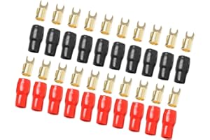 10 Pairs 4 AWG Car Audio Wire Heat Shrink Fork Terminal Connector Fork Hook Splices Solderless Crimper