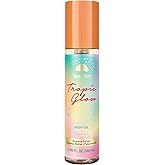 Tree Hut Tropic Glow Moisturizing Body Oil, 5 Fl Oz | Hydrating Oil for Soft &amp; Glowing Skin, Notes Almond, Amber, &amp; Sandalwood, Enriched w/ Cupua&ccedil;u Butter, Guarana, Pistachio Oil