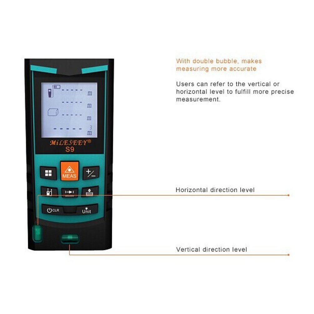 Mileseey 100 Meters Distance Handheld Digital Laser Rangefinder,325 Feet Laser Distance Measurer